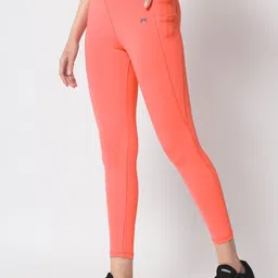 MUSCLE TORQUE Women Peach-Coloured Solid Tights image 3