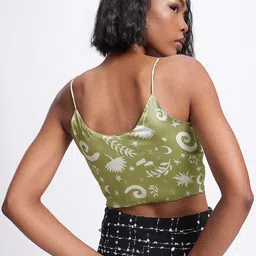 glitchez Satin Muse Printed Crop Top image 4