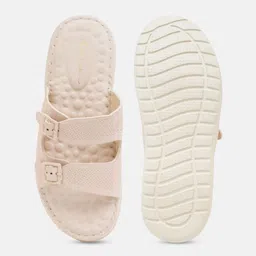 Mast & Harbour Women Textured Open Toe Flats with Buckles image 5