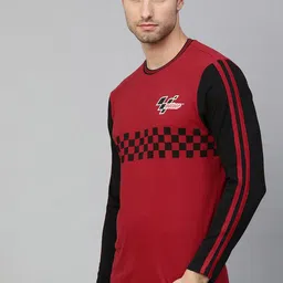 MotoGP Men Red & Black Printed Full Sleeves T-shirt image 5