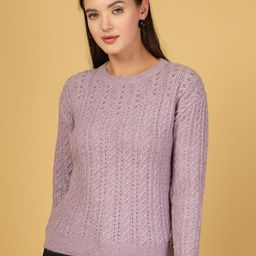 R.Code by The Roadster Life Co. Women Round Neck Full Sleeve Cable Knit Pullover-picture-42