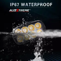 Allextreme EXL21S2 Imported Universal 8 LED Fog Light Off/On Road Driving Work Lamp with Handlebar Switch for Bike Cars and Motorcycle (12W, White Light, 2 PCS, 6 Months Warranty) image 2