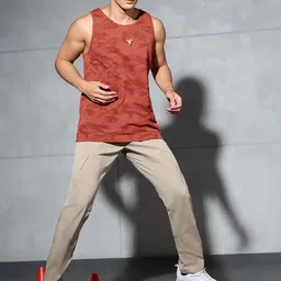 Technosport Slim Fit Round Neck Sports Gym Vest With Ventmesh MVP642COMMED image 3