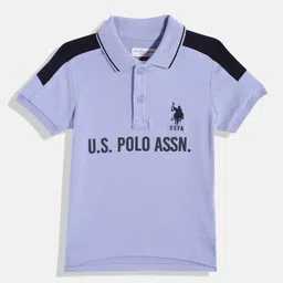 U.S. Polo Assn. Kids Boys Brand Logo Printed Polo Collar Pure Cotton T-shirt-picture-24