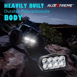 Allextreme EXL21S2 Imported Universal 8 LED Fog Light Off/On Road Driving Work Lamp with Handlebar Switch for Bike Cars and Motorcycle (12W, White Light, 2 PCS, 6 Months Warranty) image 3