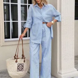 BAESD Striped Long Sleeves Pure Cotton Shirt With Trousers-picture-27