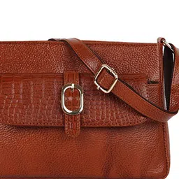SPOTIC Women Textured Structured Leather Sling Bag image 4