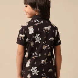 u.s. polo assn. kids Uspa Kids Boys All Over Printed Pure Cotton Polo T-shirt image 3