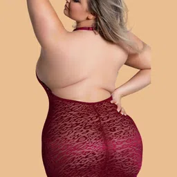 ZERJAMA Self Design Halter Neck Baby Doll image 5