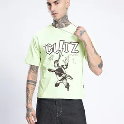 glitchez Graphic Printed Drop-Shoulder Sleeves Relaxed Fit T-shirt image 5