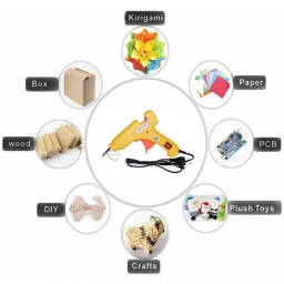 CRAFTYGUN 20 W Standard Temperature Mini Glue Gun with 40 Sticks Yellow 7 mm Stick Diameter, YELOWW--MINI-40-STKKS-20WT image 4