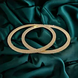 Opal Touch Pack of 2 Gold-Plated American Diamond Studded Bangles-picture-36