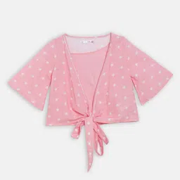 ELLE Girls Pink Printed Wrap Top-picture-33