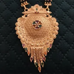 niva fashion Gold-Plated Artificial Stones and Beads Mangalsutra image 2