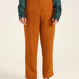 AMSWAN Women Smart Slim Fit High-Rise Trousers-picture-20