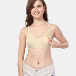 Fabme Cotton Sleeveless Solid Non Padded Maternity Nursing Bra - Padded Skin-picture-17