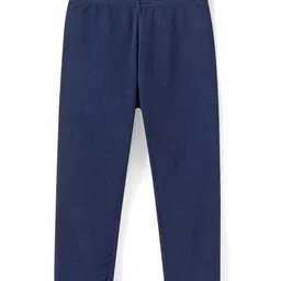 Babyhug Cotton Lycra Knit Full Length Solid Leggings with Stretch - Navy Blue-picture-36