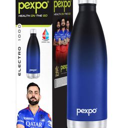 Pexpo Electro 24 Hrs Hot & Cold ISI Certified Flask | Stainless Steel Water Bottle - 1000ml Ombre Shade | Thermoflask | Office Bottle | Workout | Travelling | Home | Adults-picture-37