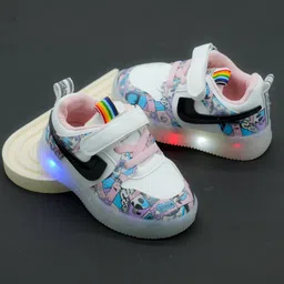 FEETWELL SHOES Doodle Art Designed LED Shoes - Pink-image-75