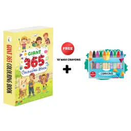 gowoo GIANT 365 Colouring Book and 10 Wax Crayons creative colouring for kids, drawing book for children, thick colouring book, engaging book for toddlers, preschool art book - English-picture-13