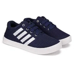 BERSACHE Colour Blocked Textured Lace Up Sneakers - Blue-picture-37