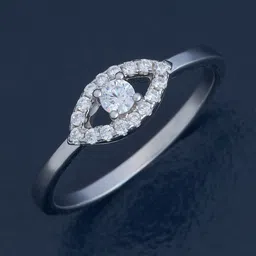 Kushal's Fashion Jewellery White 92.5 Pure Silver Rhodium-Plated Zircon Party Finger Ring-picture-23