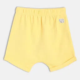 MINI KLUB Cotton Knit Pack Of 2 Checked & Cat Patch Detailed Shorts - Blue & Yellow image 5