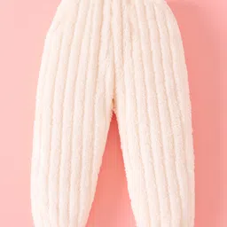 Mark & Mia Full Sleeves Winter Wear Night Suit with Floral Applique - Cream image 4