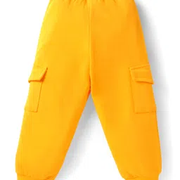 Babyhug Terry Knit Full Sleeves Dino Print T-Shirt & Color Block Lounge Pants -Blue Yellow image 5