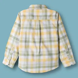 Dapper Dudes Full Sleeves Checked Shirt With Lion Printed Tee - Yellow image 5