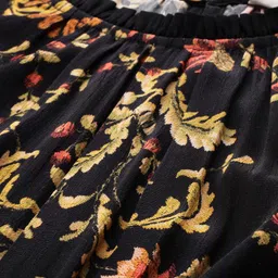 Label Ritu Kumar Floral Printed Bell Sleeve Crepe Fit & Flare Maxi Dress image 3