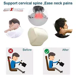 Allextreme Car Seat Back Lumbar Waist Support Cushion and Head Rest Universal Fit for Travelling, EXMFCG1 image 5