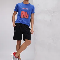 HRX by Hrithik Roshan Lifestyle Spider-Man Print Indigo T-shirt image 4