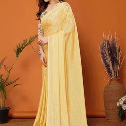 KALINI Solid Saree With Unstitched Blouse Piece image 4