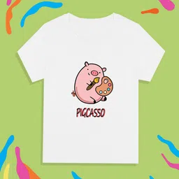 RCPL Bad Monkey Kids Grey Pigcasso Print Slim Fit T-shirt-picture-36