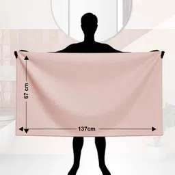 Athom Living Pink & White 5 Striped Cotton 210 GSM Bath Towel image 3