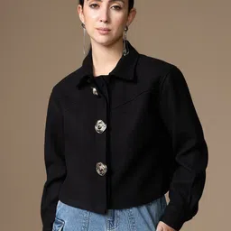 Kazo Women Crop Open Front Jacket-image-33