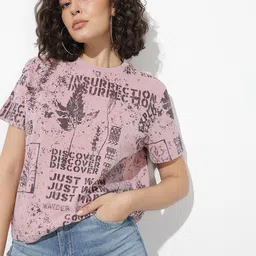 The Roadster Life Co. Printed Drop-Shoulder Sleeves Pure Cotton Oversized T-shirt-picture-16