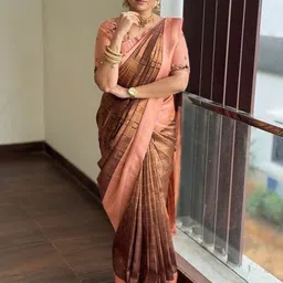 CaniBani Woven Design Zari Silk Blend Banarasi Saree image 2