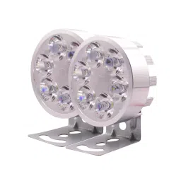 Allextreme EXSLW2 Universal 6 LED Round Fog Auxiliary Light with Metal Stand for Bikes Motorcycle and Cars (18W, White Light, 2 PCS)-picture-17