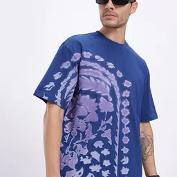 glitchez Floral Print Regular Fit Pure Cotton T-shirt-picture-21