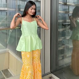 Vishudh Green Peplum Top-picture-2