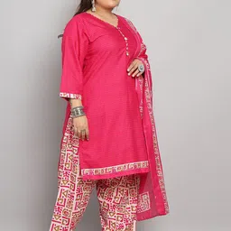 Rajnandini Women Floral Printed Regular Kurti with Salwar & With Dupatta image 3