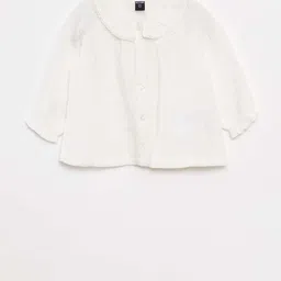 KIABI Girls Peter Pan Collar Pure Cotton Shirt Style Top-image-3