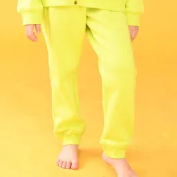 Anthrilo Solid Fleece Warm Joggers - Lime Green-picture-28