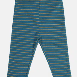 MINI KLUB Cotton Glitter Striped Leggings - Blue-image-85