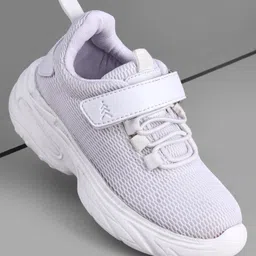 Pine Kids School Shoes with Velcro Closure - White-image-12