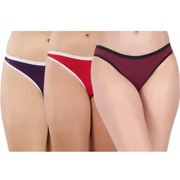 ORLIZEA Pack of 3 Women Low-Rise Cotton Blend Thongs-picture-18