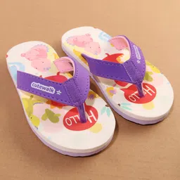 Cute Walk by Babyhug Flip Flop With Dino Print - Purple image 2