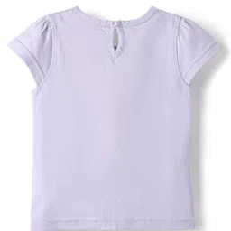 Babyhug Cotton Knit Half Sleeves T-Shirt with Strawberry Print - Lavender image 2